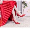 Fashion 2025 New Pointed Toe Stiletto Heels Satin Bridesmaid Party Shoes Large Rhinestone Wedding Fashion Women Shoes