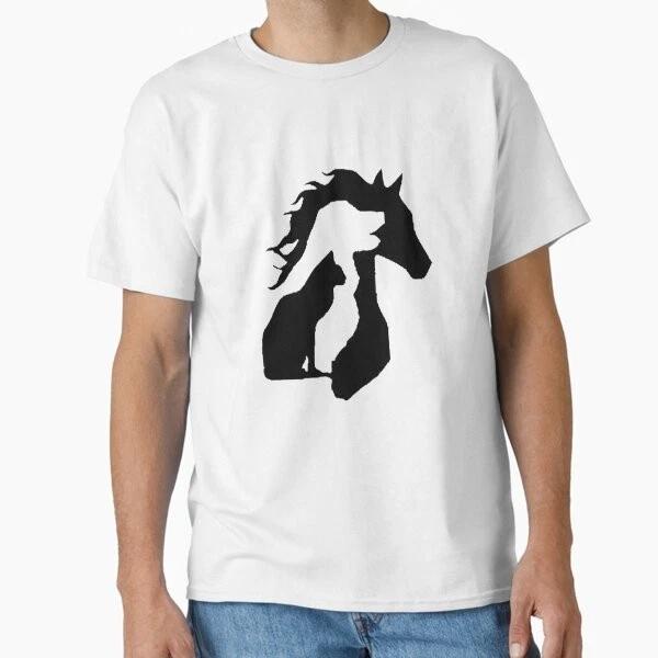 Horse Dog Cat Silhouette Classic Tshirt Made In Usaaus Tshirt S2xl S
