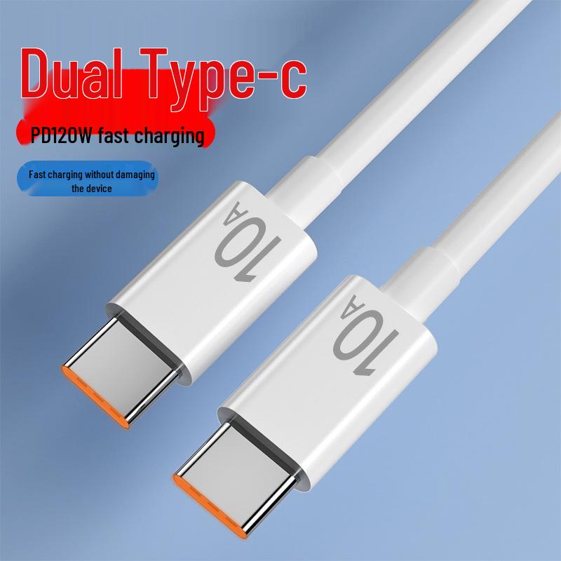 

120W Dual Type-C Fast Charging Cable for Apple 15/16, Huawei, Vivo, Oppo - 6A Flash Charge Compatible