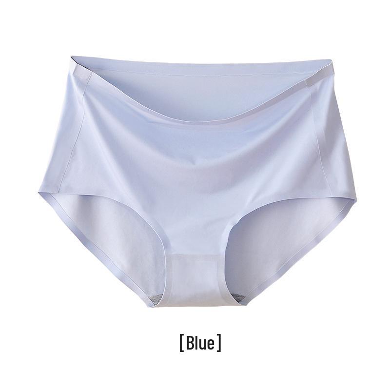 Nahtlose High-Waist-Tanga in Übergröße aus Eis-Seide mit antibakteriellem Baumwollzwickel für Damen