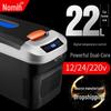 Nuomin 22L Mini Dubbel Gebruik Koelkast voor Thuis & Auto (12V/24V)