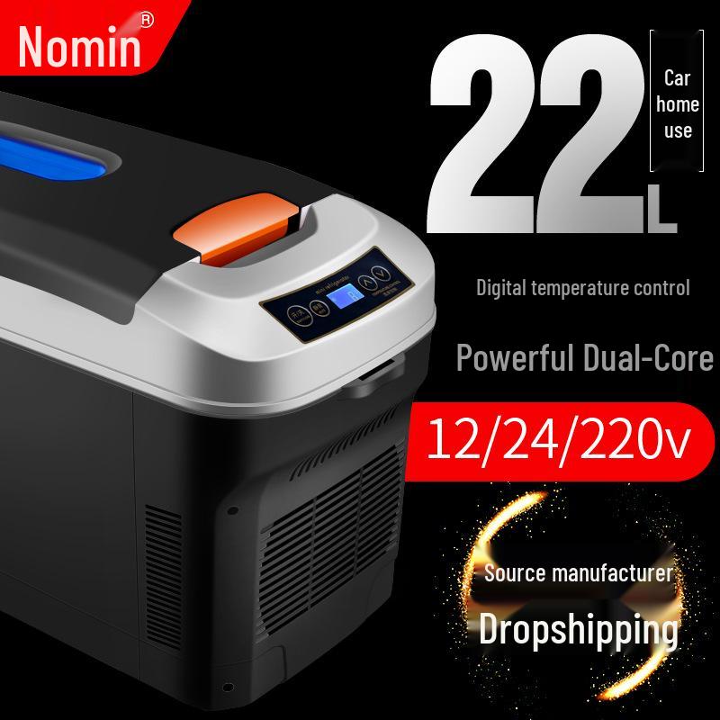 Nuomin 22L Mini Dubbel Gebruik Koelkast voor Thuis & Auto (12V/24V)