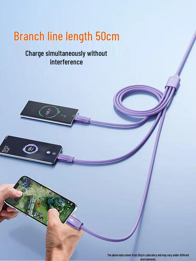 2m 3-in-1 USB Multi-Head Cable for Huawei, 66W Super Fast Charging (Type-C)