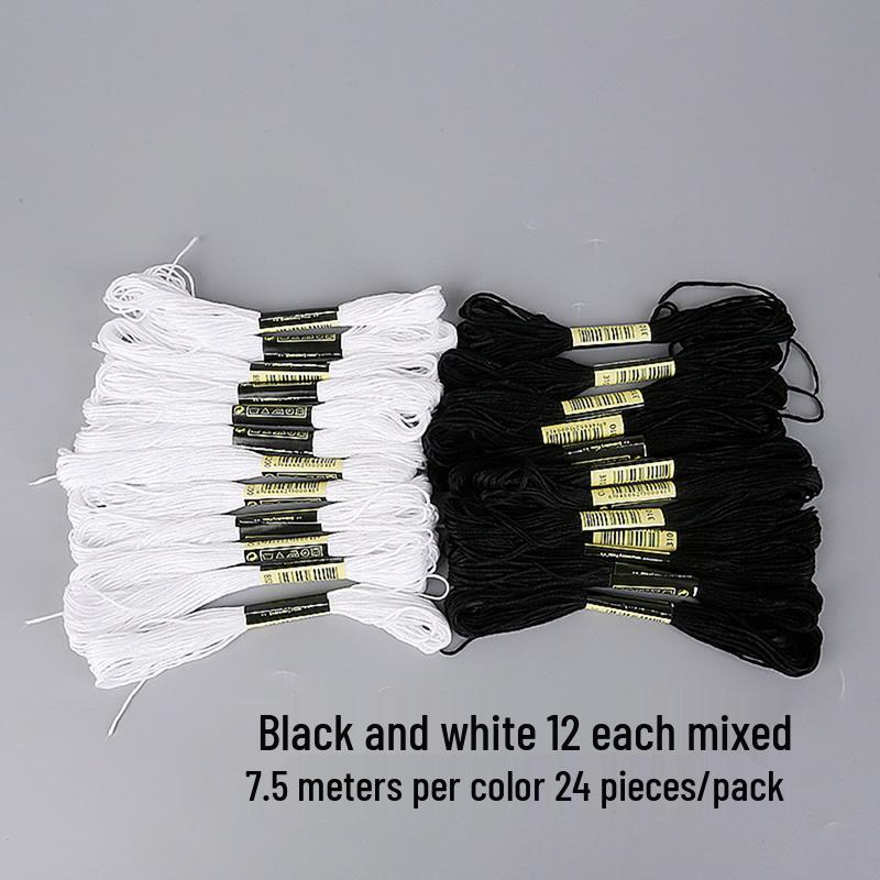 Weißer Blume Baumwollstickgarn: 6-fädiges Kreuzstich-Bastelpaket