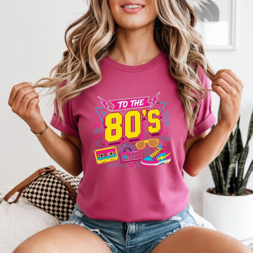 Unisexs Vintage 80s T Shirt Retro 1980 Party Outs Vibrant Print Tee
