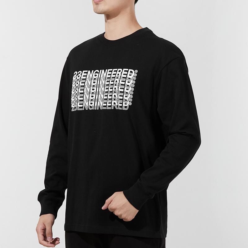 Air Jordan M J 23 Eng Ls Crew Letter Print Sports Round Neck Pullover Sweatshirt Men Sweatshirt Black DC9768-010