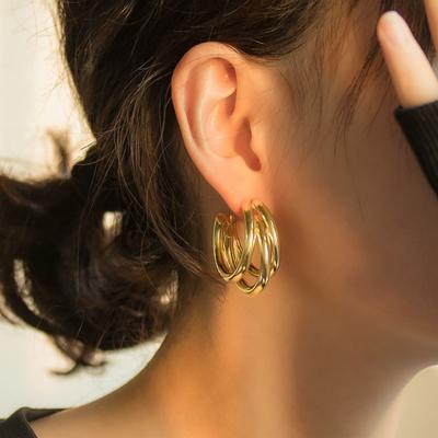 Neuer Statement Retro Edelstahl Ohrschmuck Mode Böhmische Hängeohrringe für Frauen Punk Hip Hop Zirkon Wmmens Großhandel