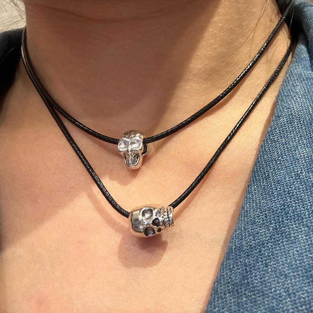 Men Women Punk Cool Skeleton Head Clavicle Chain Halloween Jewelry Gifts