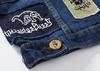Herren Blaue Denim Patch Weste - Lässige Jugend Oberbekleidung