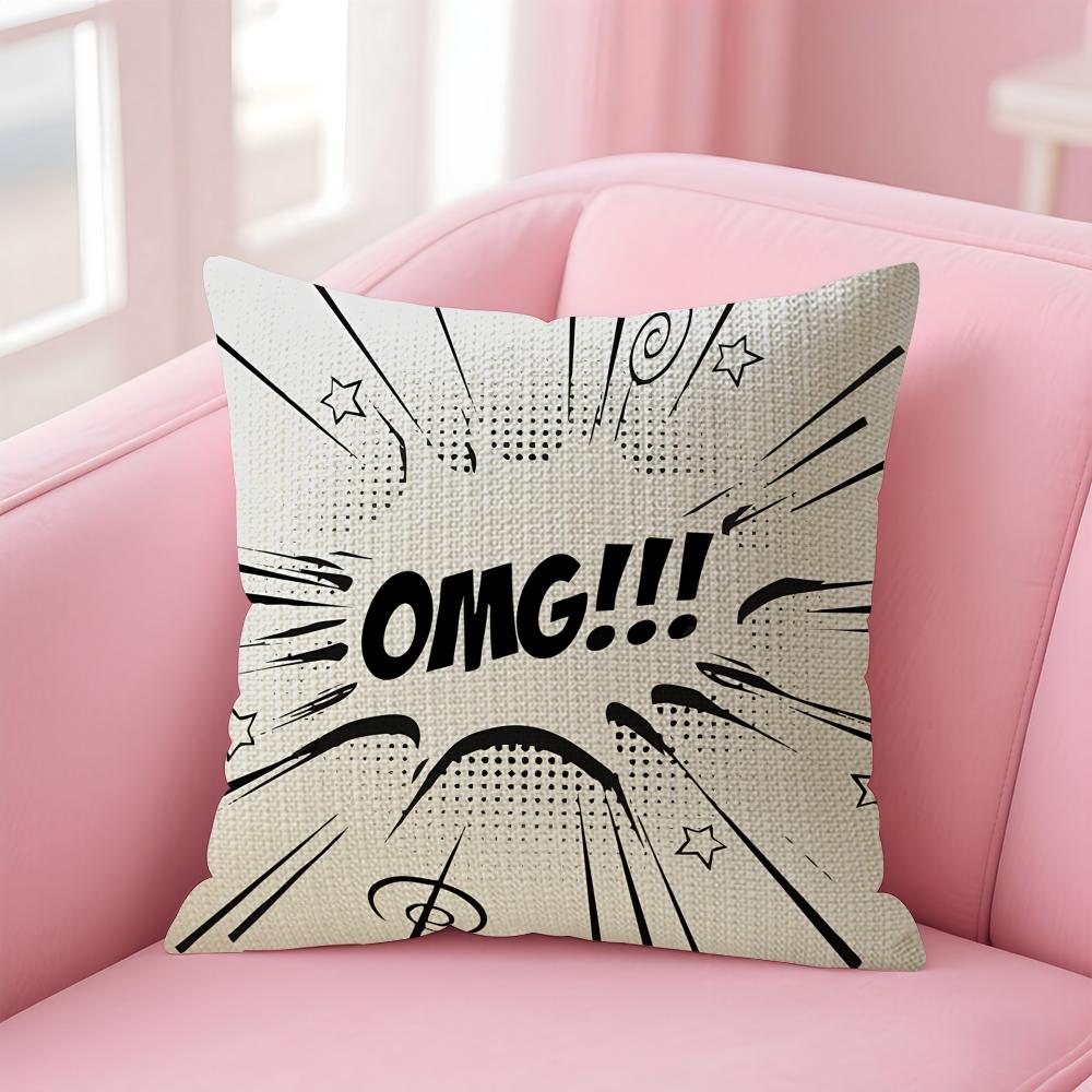 Art Welcome Cushion Cover Natural Linen Pillow Case DoubleSided Print Decorative Sofa Pillowcase Home Decor Gift