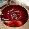 AFC Ajax Custom Name Round Area Rug,Carpet Rug for Living Room Bedroom Sofa Playroom Decor,Non-slip Floor Mat