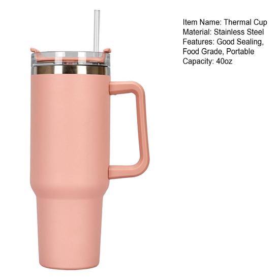 Insulated Tumbler Food Grade Heat Preservation Lightweight Practical Reusable Beverage Drinking Vacuum Straw Mug for Daily Life