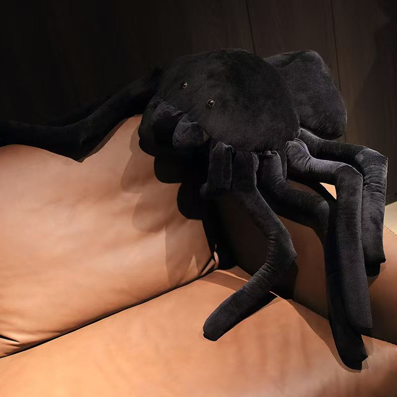 Peluche Bambola Ragno Nero Bambola Fatta a Mano Cartone Animato Anime Cuscino Carino Decorazione per la Casa Giocattolo Regalo di Compleanno per Bambini