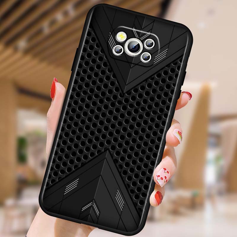 Black carved woven texture Phone Case For Xiaomi Mi Poco F3 F4 F5 F6 X3 X4 X5 X6 X7 M3 M4 M5 M6 M7 GT Pro 5G Black