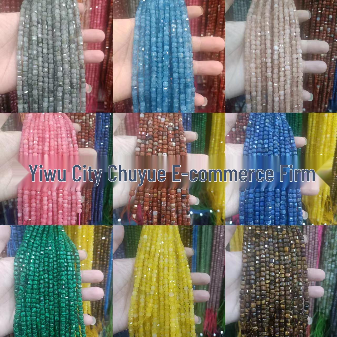 

6x6mm Faceted Natural Stone Cube Beads for DIY Jewelry 6mm (Approx. 61 beads per strand)