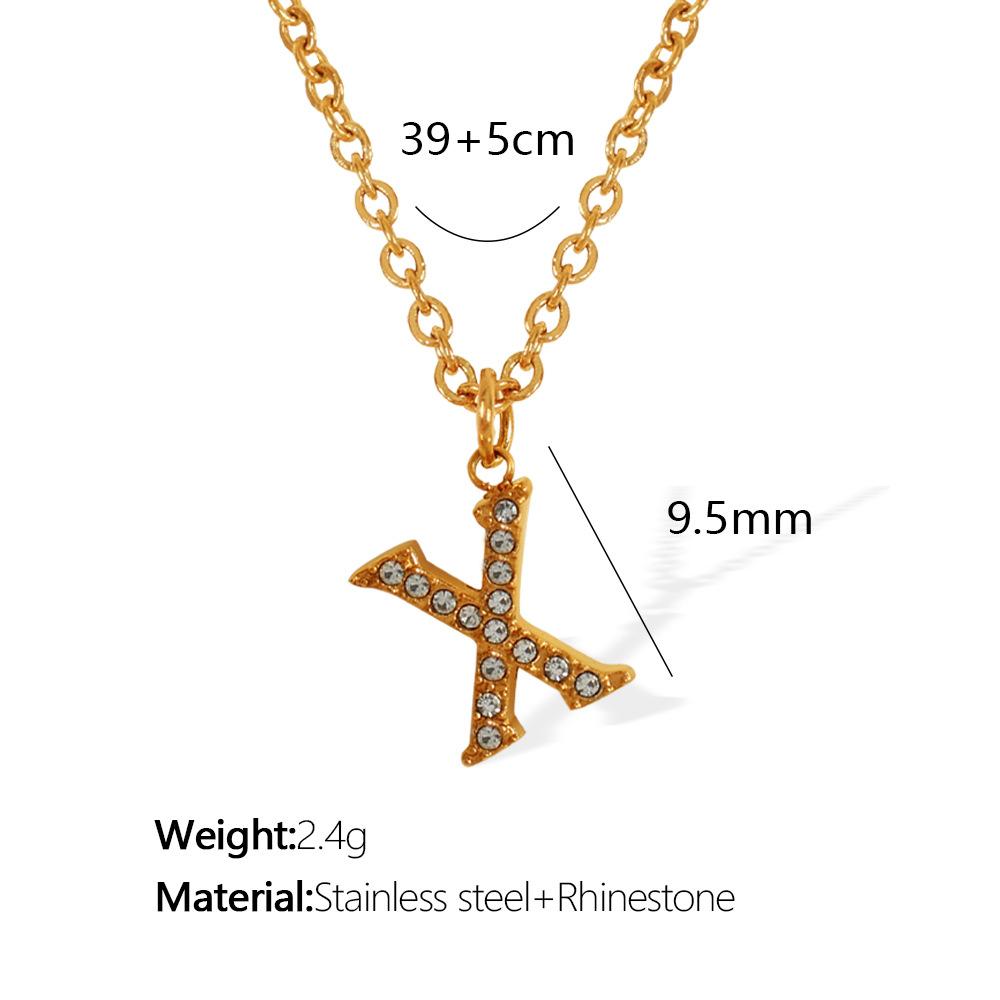 Titanium Steel 26 Letters Elegant And Exquisite Pendant Necklace Light Luxury Fashion Collarbone Chain High Sense Versatile