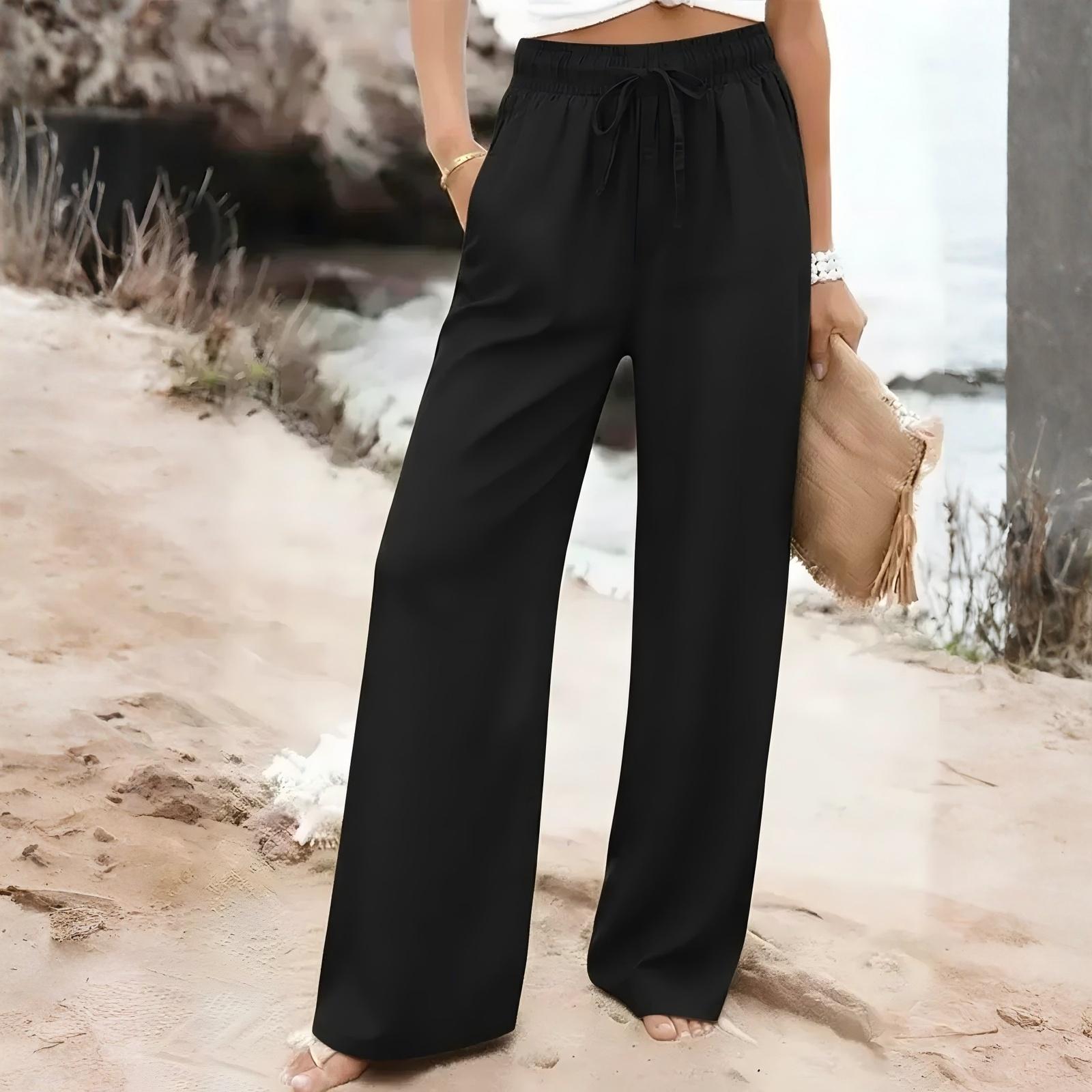 Women s Faux Denim Loose-fitting Casual Wide-leg Trousers XXL