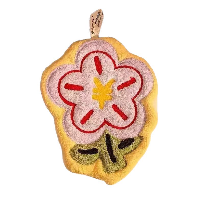 Quick-Dry Hanging Coral Fleece Hand Towel for Kitchen & Bathroom - Absorbent & Kid-Friendly