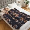Boho Collection Printed Throw Blanket Vintage Flannel Cover Blanket Soft Cozy Sofa Napping Blanket Bed Blanket Office Blanket