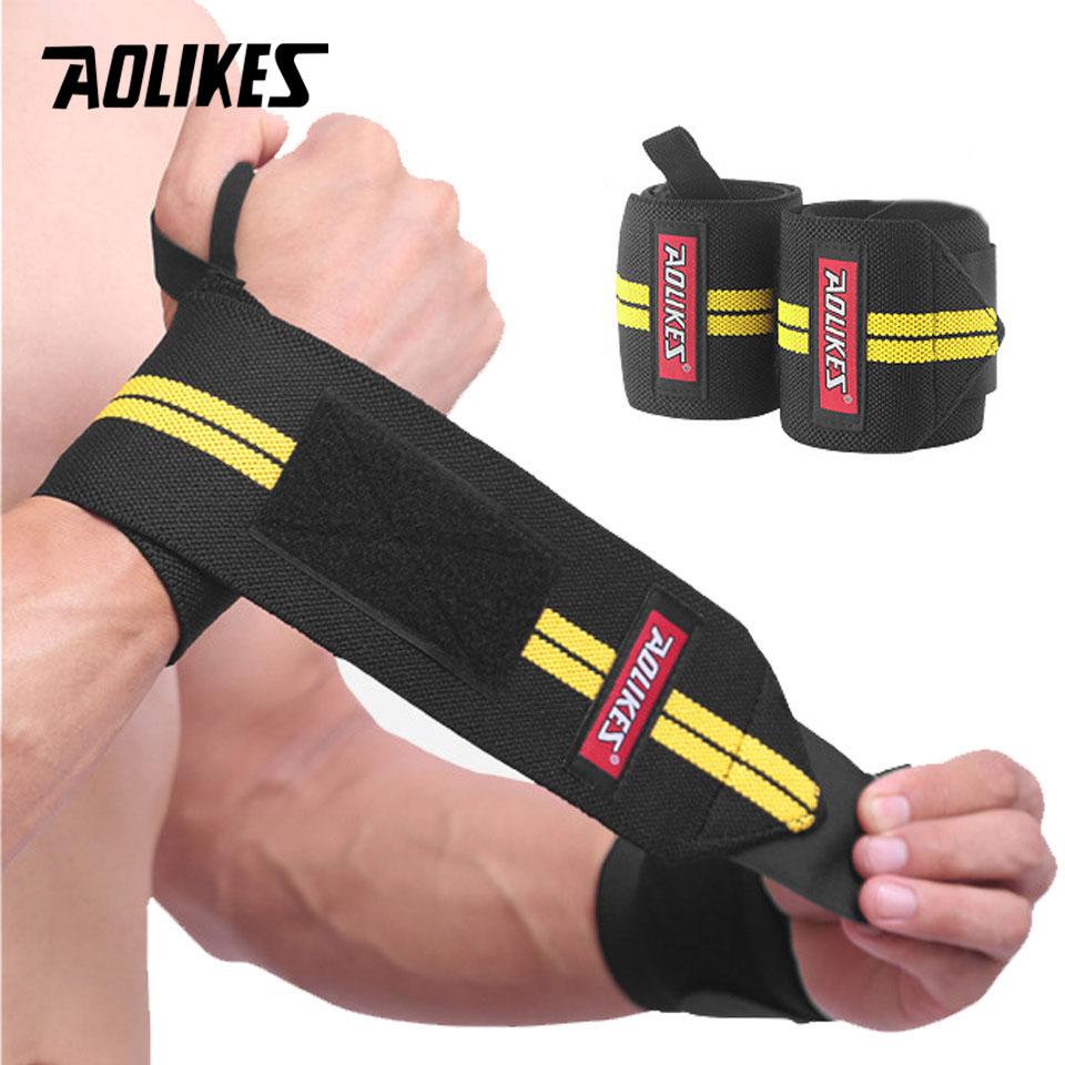 Aolikes Gym Wrist Wraps For Weightlifting Support Powerlifting Strength Training Wrist Straps