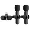 2Pcs Wireless Lavalier Microphone Support for IOS Type C Adapter Portable Microphone for Outdoor Live Streaming