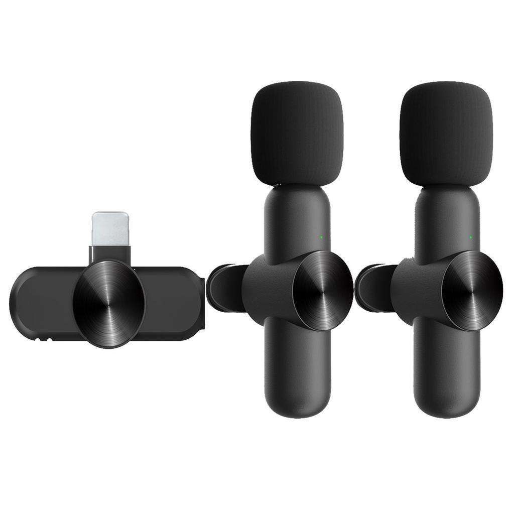2Pcs Wireless Lavalier Microphone Support for IOS Type C Adapter Portable Microphone for Outdoor Live Streaming