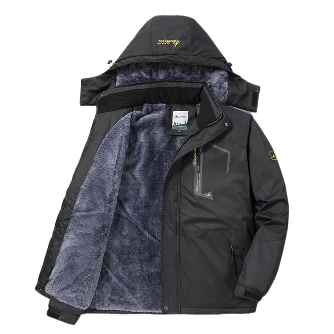 

Yucahype Multifunctional Mountain Sizes Hiking for and Winter Men s Fleece-Lined Jacket, L-6XL, Windbreaker, Coat, Windproof, Waterproof, Hooded, чёрный