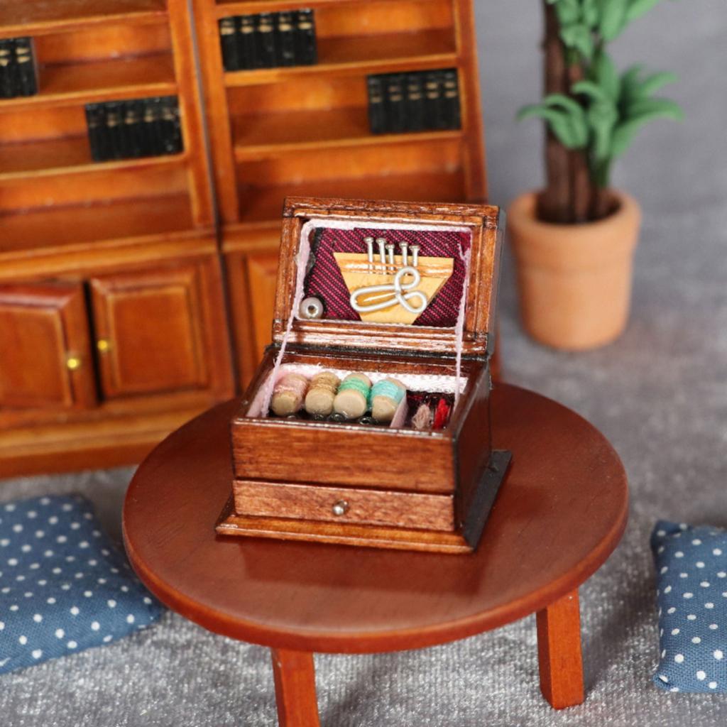 1/12 Miniature Sewing Tool Kits Toy Furniture Enhances Dollhouses Realistic Scene Decors Interactive Family Activity Toy