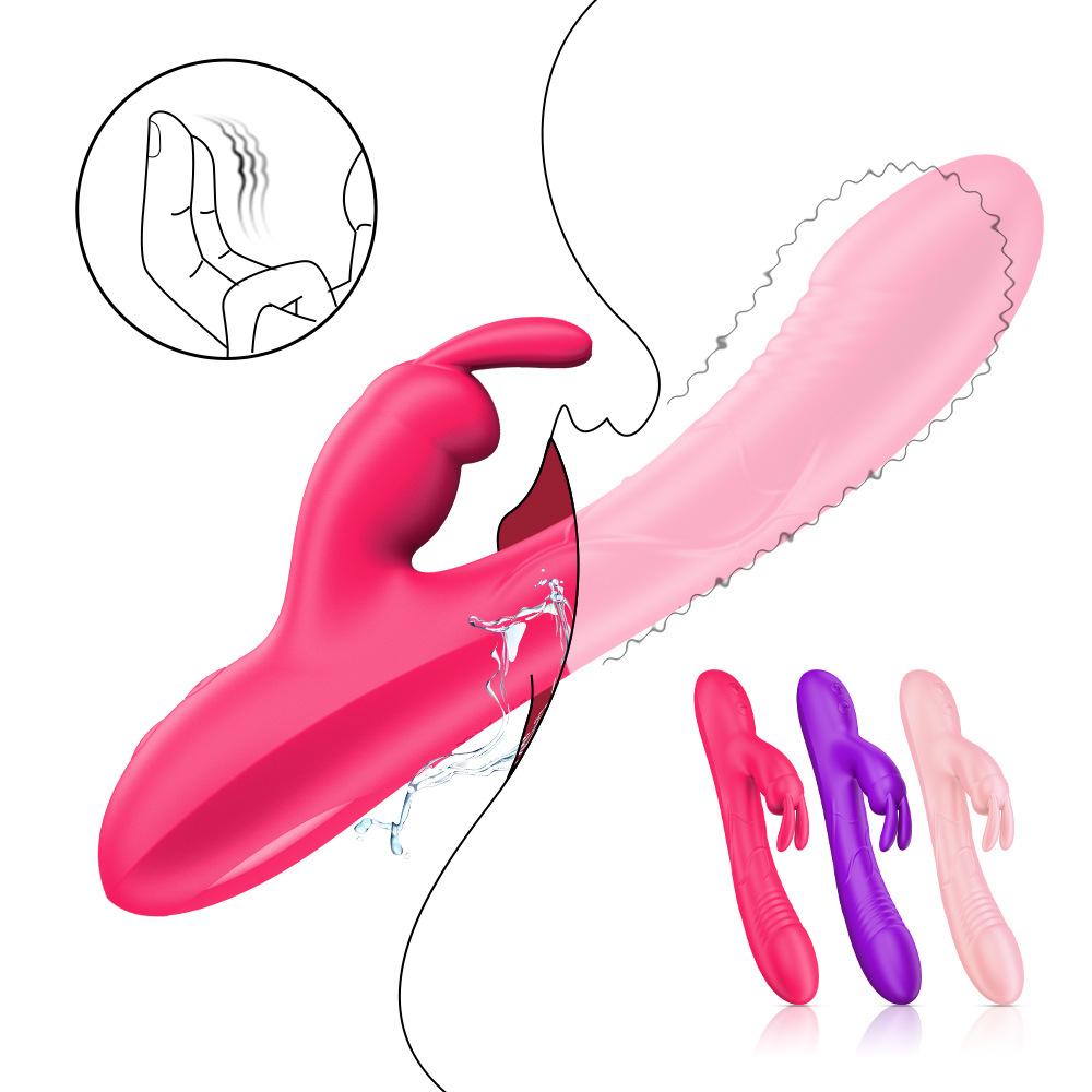 Vibrator Dildo de iepure pentru femei, masaj vagin, mamelon, stimulator de clitoris, masturbare feminina, vibratie anale, jucarii sexuale pentru adulti