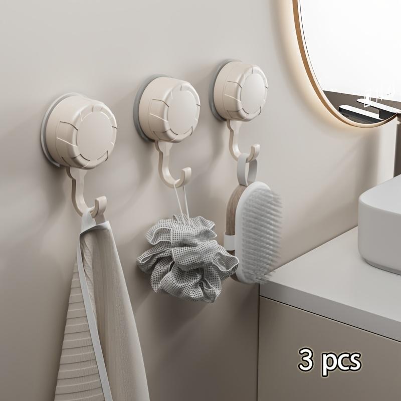 

3 Strong Vacuum Suction Cup Hooks - Suitable for Bathroom and Bedroom Organization - Firm,Easy to Install, Wall-Mounted Storage