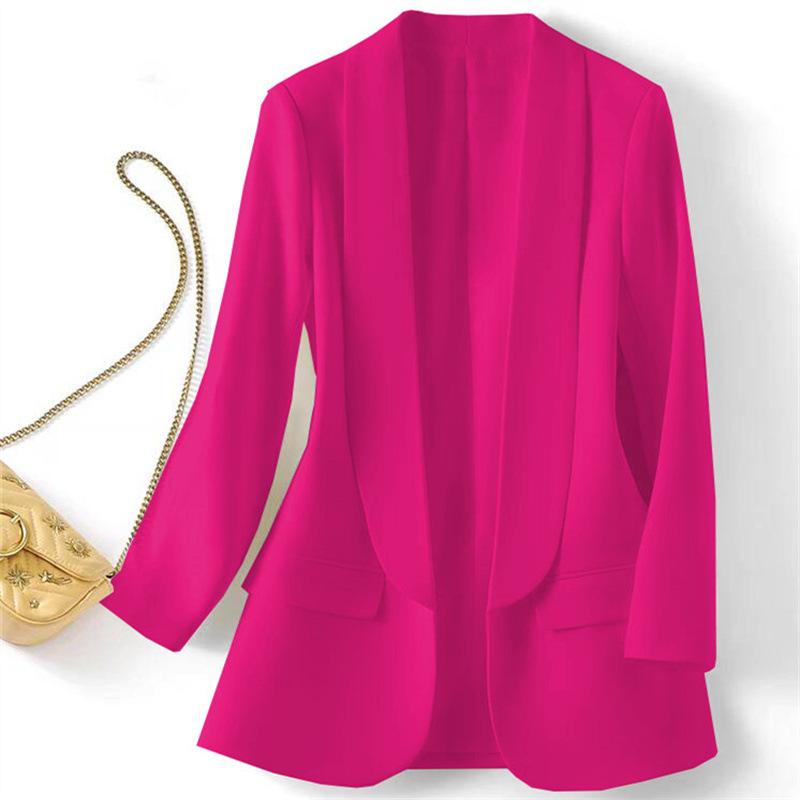 Spring and Autumn Hot Style Commuting Solid Color Collar Long Sleeve Coat for Women