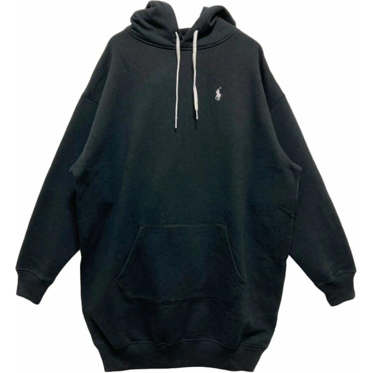 Polo Ralph Lauren FW23 Платье-худи из флиса с вышивкой логотипа Pony с длинным рукавом для женщин черное 211888342-001 L 15839₽