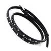 Les Trésors De Lily [I8064] - Silver Black 'Peaceful' Leather Steel Bracelet - 5 Mm