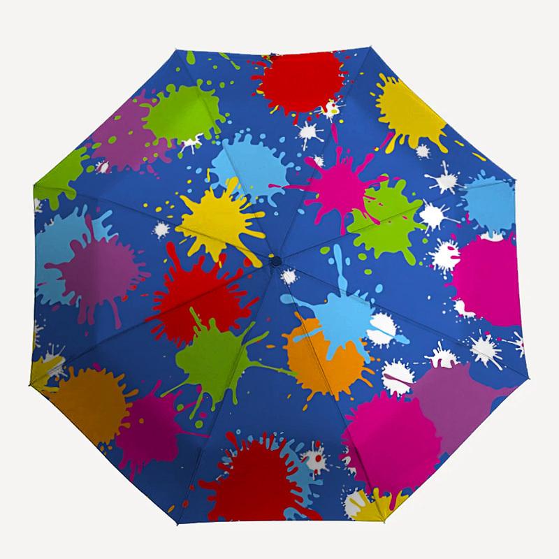 

1pc Paint Splatter Pattern Automatic Open/Close Umbrella, Ideal Fan Gift for Birthday, Christmas, Trendy Fashion yy250828094