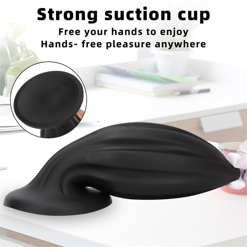 Black Yu'er Sucker Rear Court Big Anal Plug Fisting Training Soft Anal Expansion Silicone Super Large Anal Plug Dildo