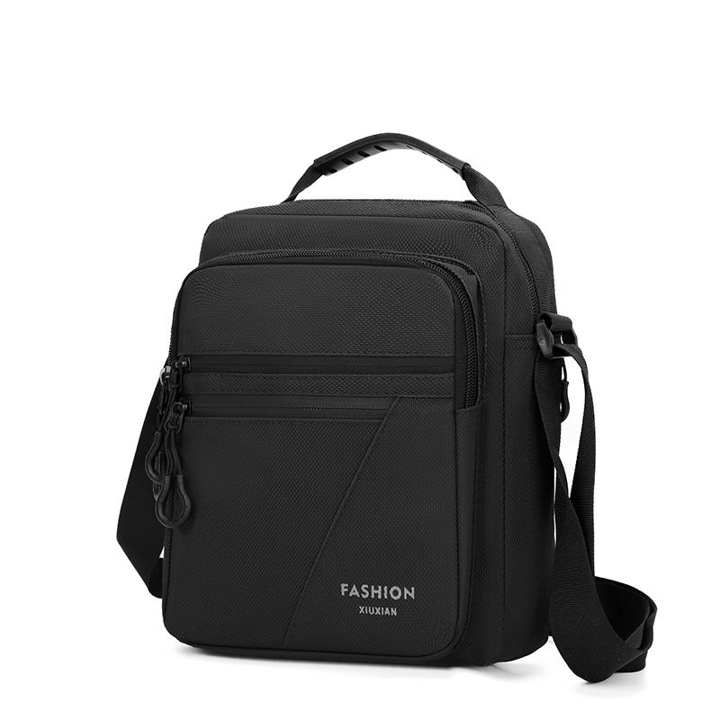 Large Capacity Business Crossbody Bag Water-Repellent Wear-Resistant Handbag Men's Commuter Shoulder Bag