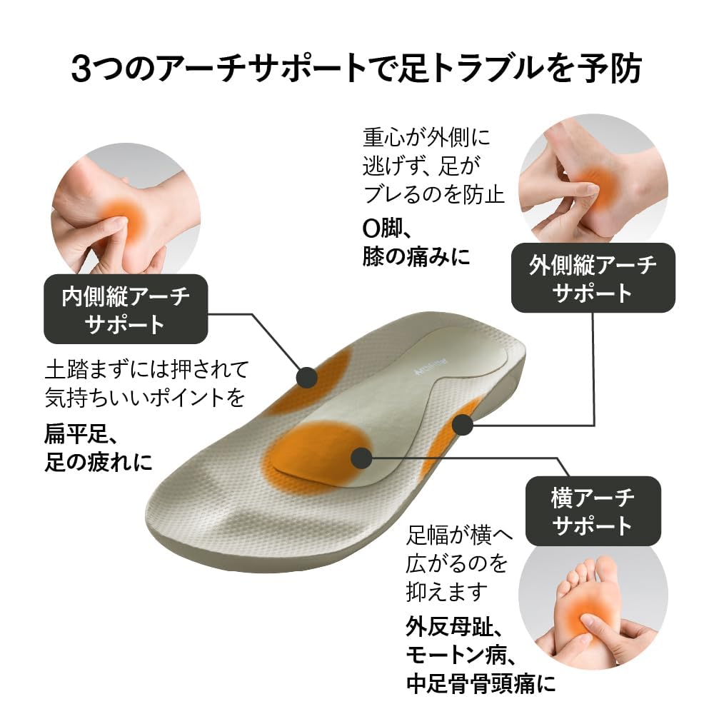 AKAISHI Offizielle Fußgewölbe-Passform 603 Shiatsu-Hausschuhe (3L, Größe 26,0-26,5cm, Aprikose) für Männer und Frauen, geeignet für Plantarfasziitis