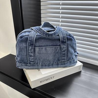 Sommar ny tygväska denim stor kapacitet toteväska litterär och fritid trendig cool mångsidig handväska väska