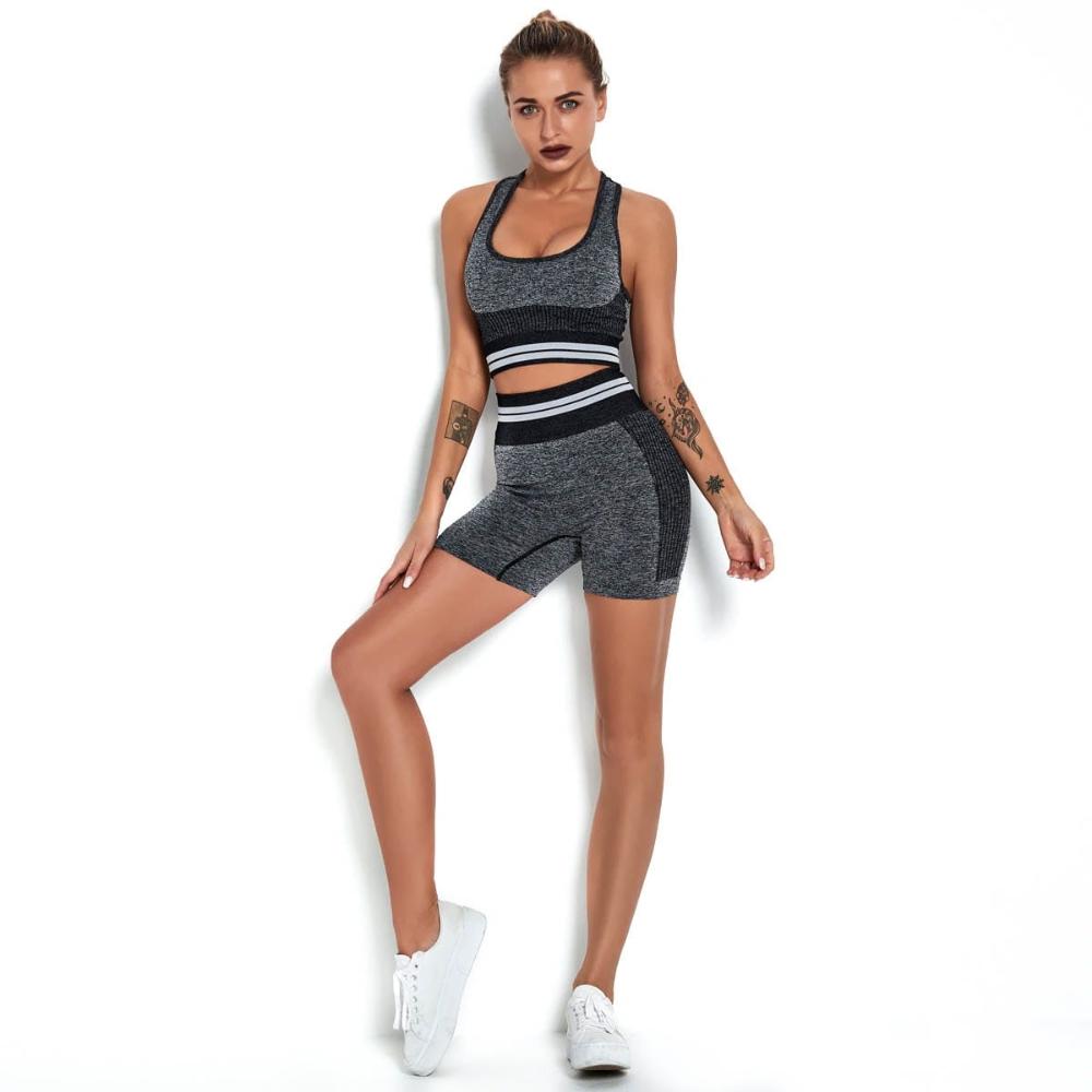 Sports outfit set top shorts fitness yoga two-piece for the gym xs S
