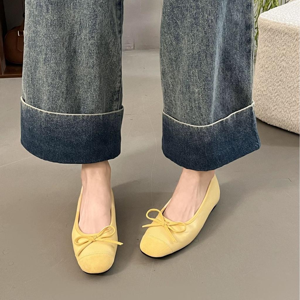 French Silver Inner Height Increase Single Shoes Women's 2025 New Spring and Summer Shallow Mouth Mary Jane Evening Shoes Ballet Style Beanie Shoes