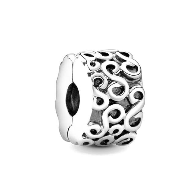 Steaua rotundă Flori Love Clip Mărgele de poziționare Cataramă Pandantiv Fit Original Fashion Dangle Jewelry 925 Femei Fine Charm