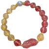 Natural Strawberry Crystal Pixiu Yellow Rutilated Quartz Bracelet for Women, Peach Blossom Niche Original Design, Gift for Best Friends