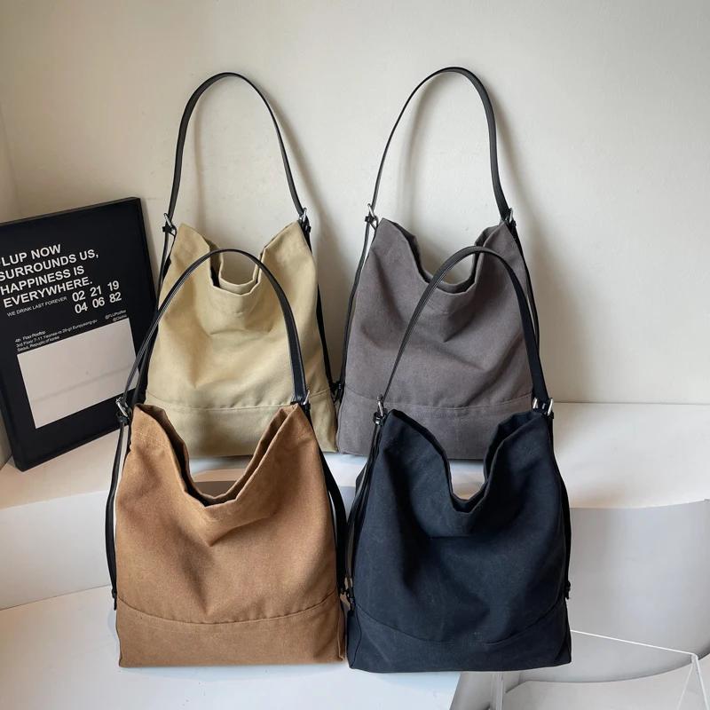 CANVAS Hasp Sewing Shoulder Bags Simple Large Capacity 2026 Brand Bags for Women Solid High Quality Fashi Crossbody Bags
