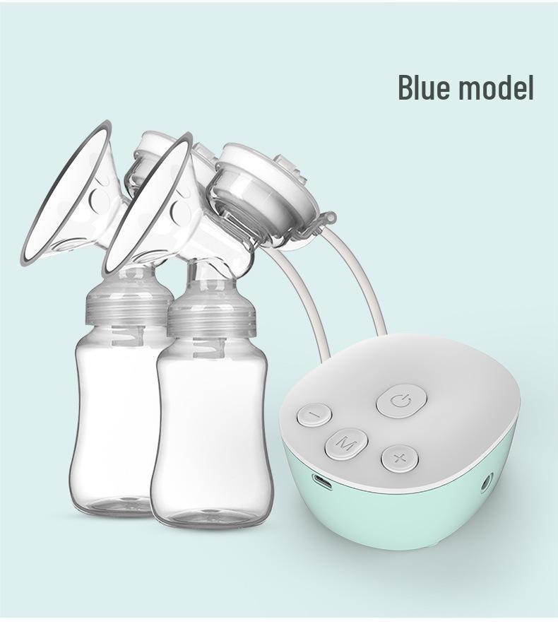 

Portable Electric Breast Pump: Silent, Painless, Strong Suction, Double-Sided, Fully Automatic. синій