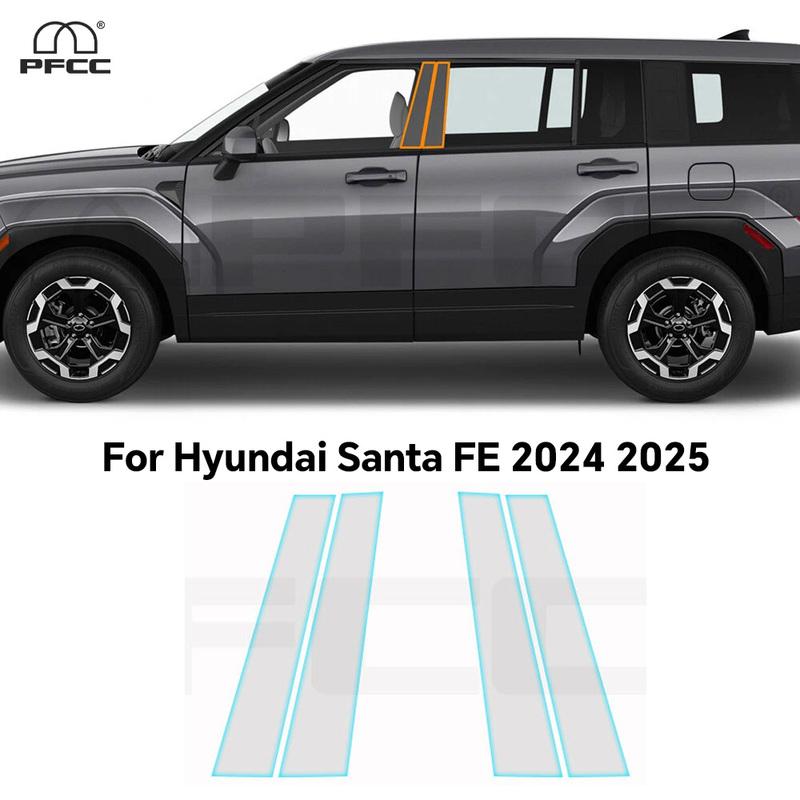 For Hyundai Santa FE 2024 2025 Headlight Rearview B Pillars Film TPU Anti-scratch Protection Film Pre-cut Clear PPF Resistant