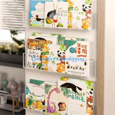 Y5JC Convenient Acrylic Wall Bookshelf Books Container Perfect for Office or Home Use