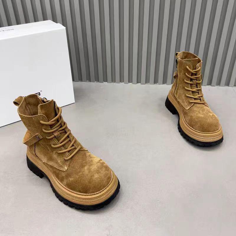 Fashion Flats Women Ankle Boots Fashion Lace Up Shoes Designer Woman Boots 2025 Winter Sport New Cozy Chelsea Botas Mujer De Zapatillas