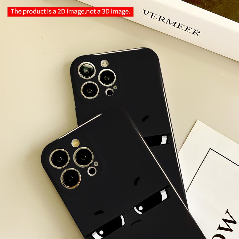 2DFlat Dark Eyes Minimalist Design All inclusive film hard iPhone case, compatible with iPhone 18 Pro Max 17 16 15 14 13 12 11
