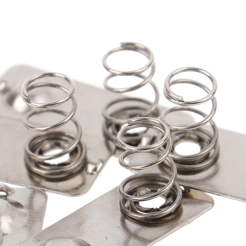 10Pcs/ 21X9Mm Replacement Metal Batteries Spring Contact Plate Silver Slot