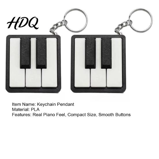 Fingertip Piano Keychain 2Pcs Pendant 3D Printed Mini Keys Stress Relief Toy